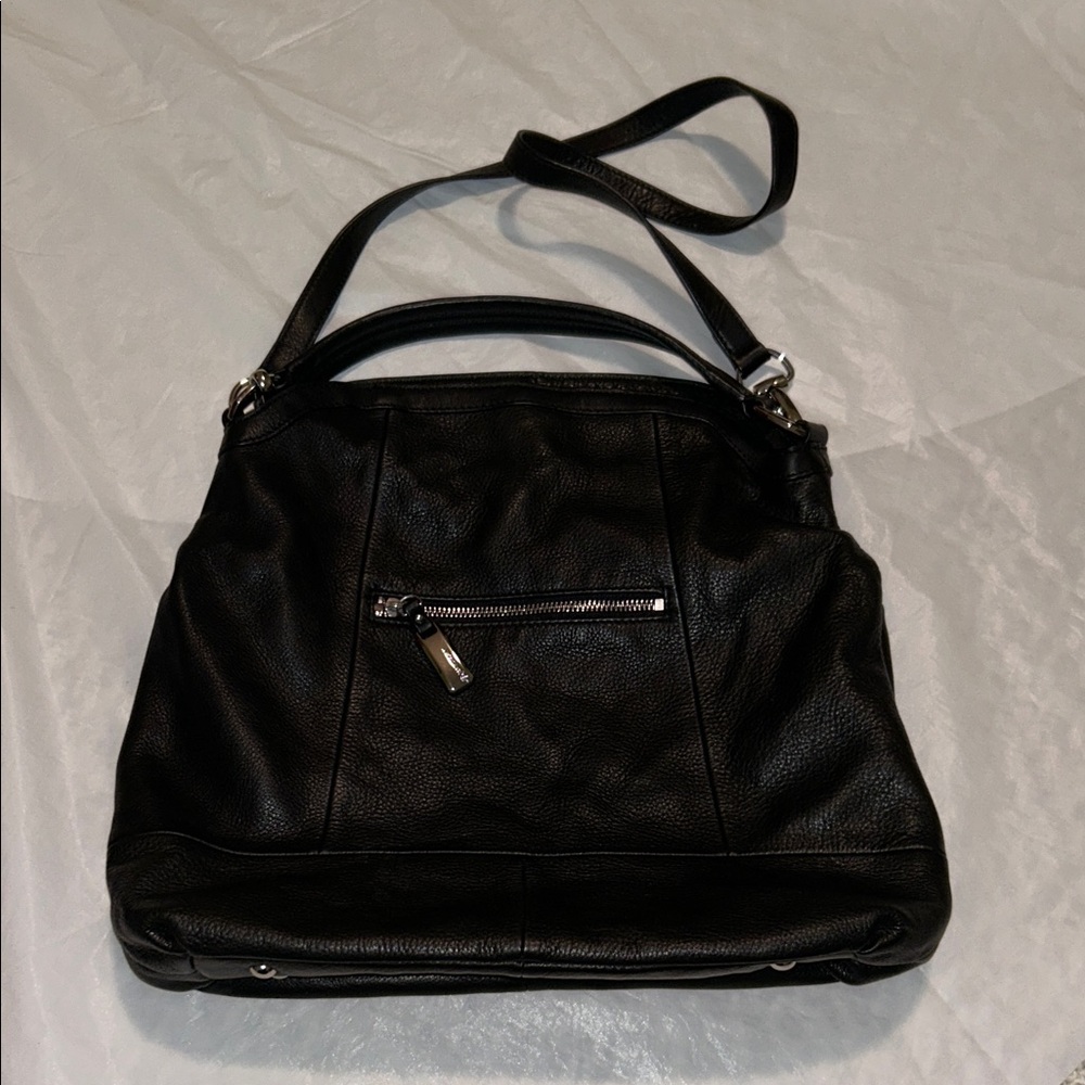 LIKE NEW B. Makowsky Soft Pebbled Leather Convertible Slouch Hobo